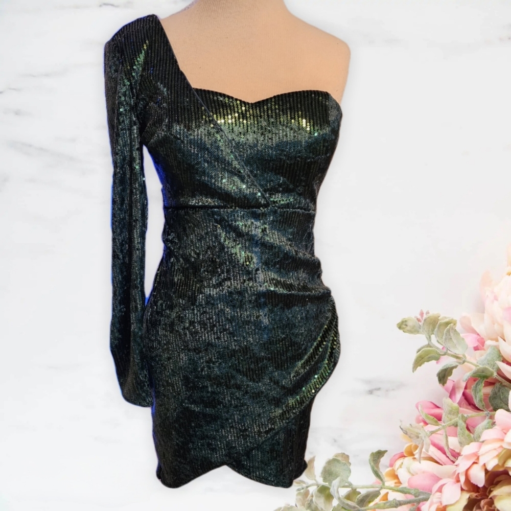 Shop 17 One Shoulder & Sequence Dress